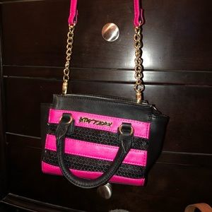 Black/pink mini crossbody